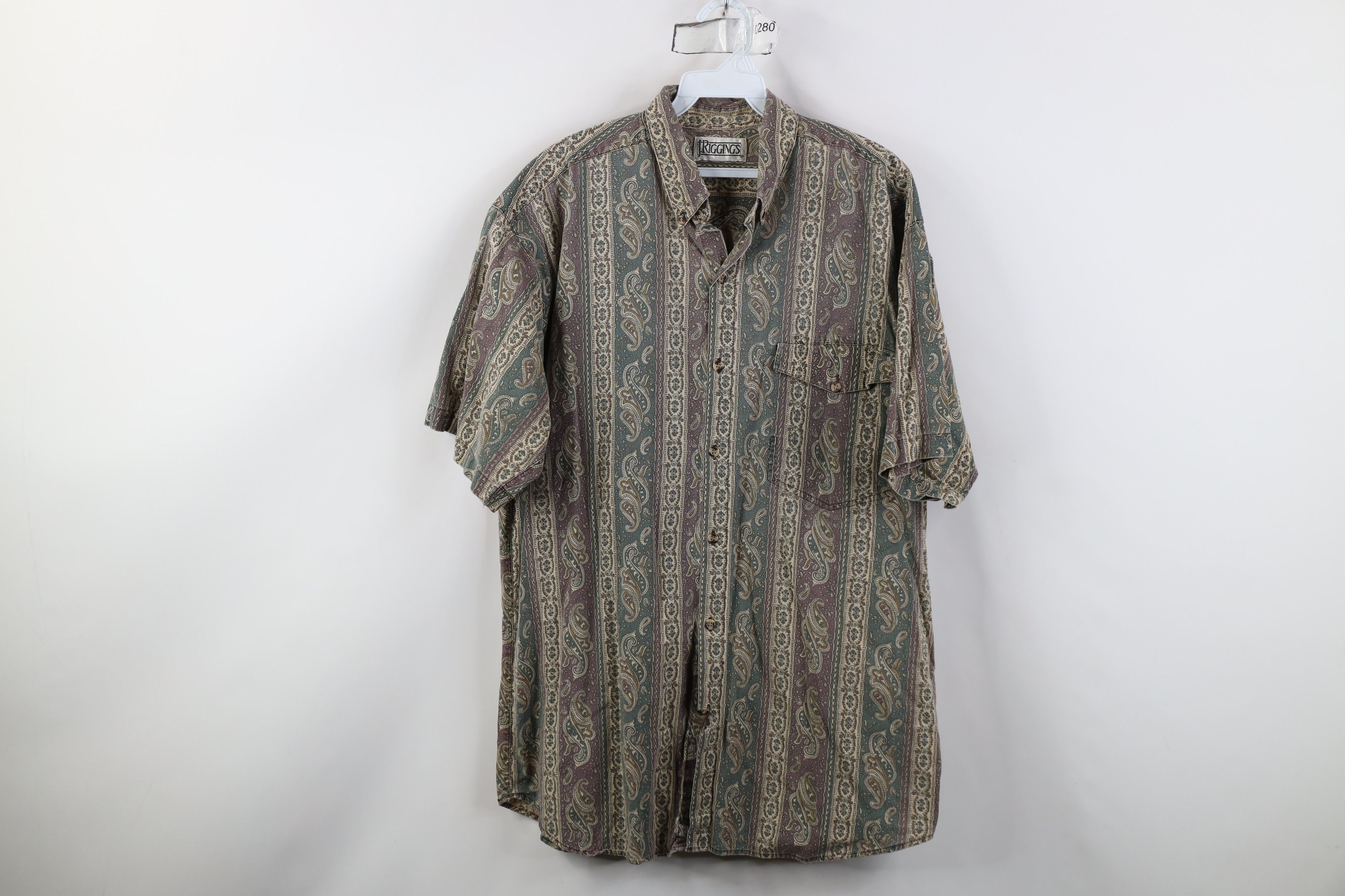 Vintage Vintage 90s Streetwear Short Sleeve Collared Button Shirt Size US L / EU 52-54 / 3 - 1 Thumbnail