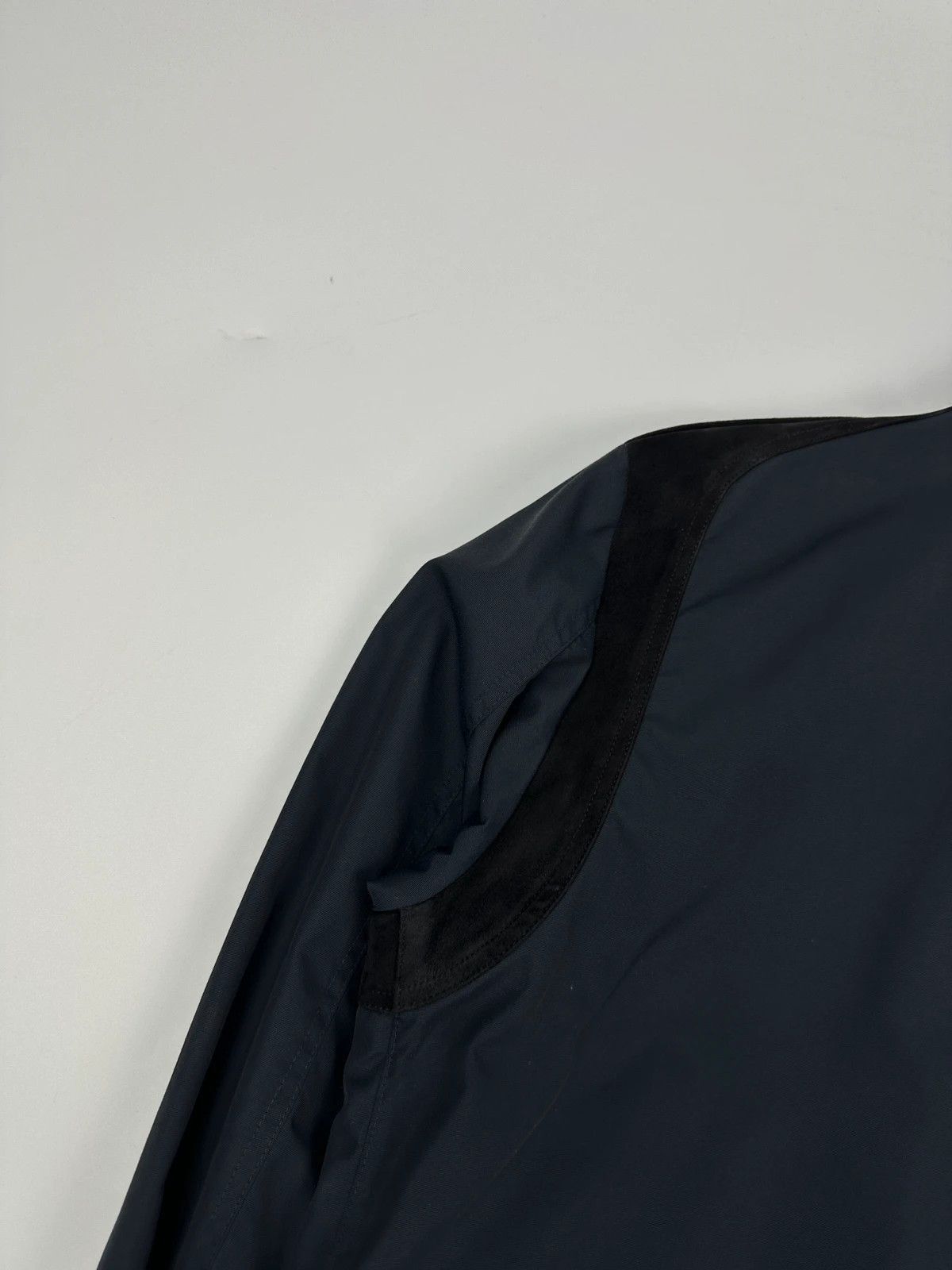 Gucci Gucci 00’s Navy Blue Leather Insert Bomber Jacket Size US M / EU 48-50 / 2 - 9 Thumbnail