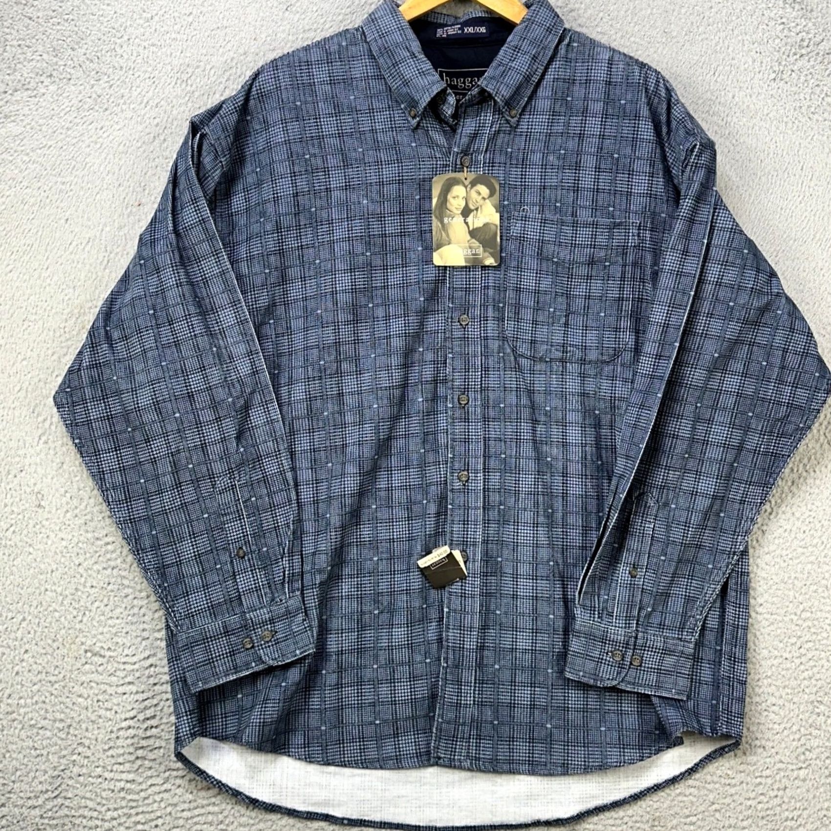 Haggar VINTAGE Haggar Generations Shirt Corduroy Mens 2XL Blue Plaid Button Down NEW Size US XXL / EU 58 / 5 - 2 Thumbnail
