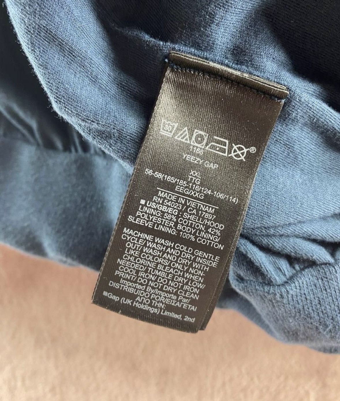 Balenciaga × Gap × Kanye West NOT LAA Yeezy Gap Balenciaga Dark Blue Dove Hoodie Size US XXL / EU 58 / 5 - 6 Thumbnail