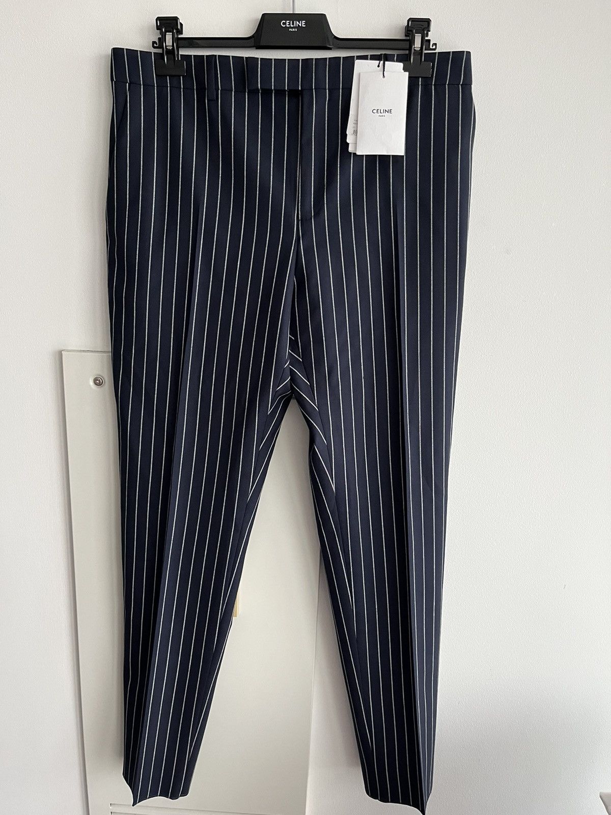 Celine × Hedi Slimane Rare Super Runway Brand New Celine by Hedi Wool Striped Pant Size US 34 / EU 50 - 23 Thumbnail