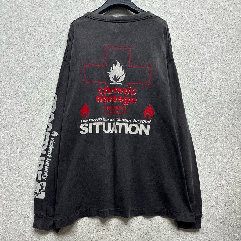 Saint Michael Saint MichaelFloral Cross Graffiti Long Sleeve 2505-Nextarr Size US XXL / EU 58 / 5 - 2 Thumbnail