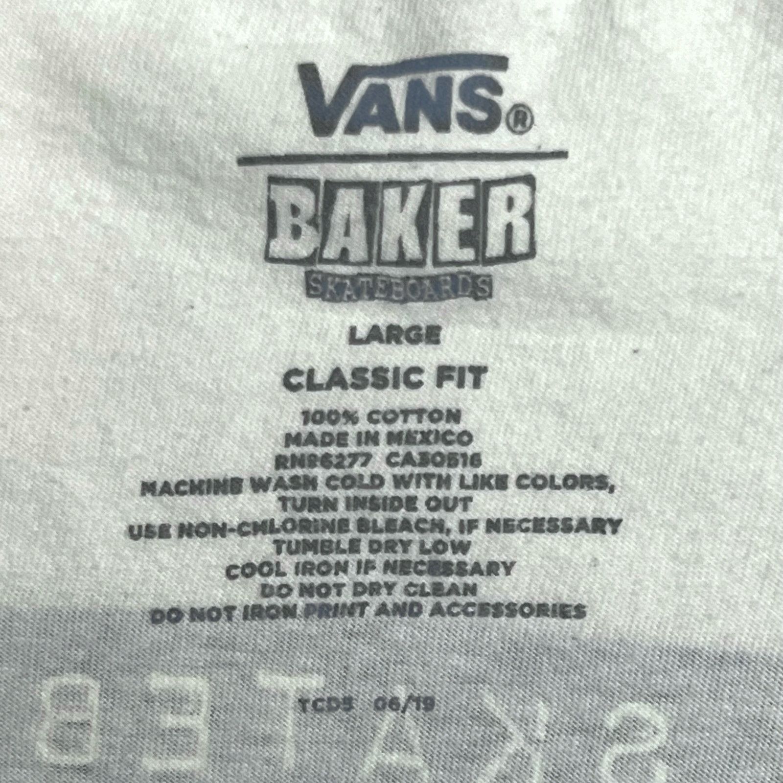 Vans Vans T-Shirt Baker Skateboards Off The Wall 1966 White Large Size US L / EU 52-54 / 3 - 7 Thumbnail
