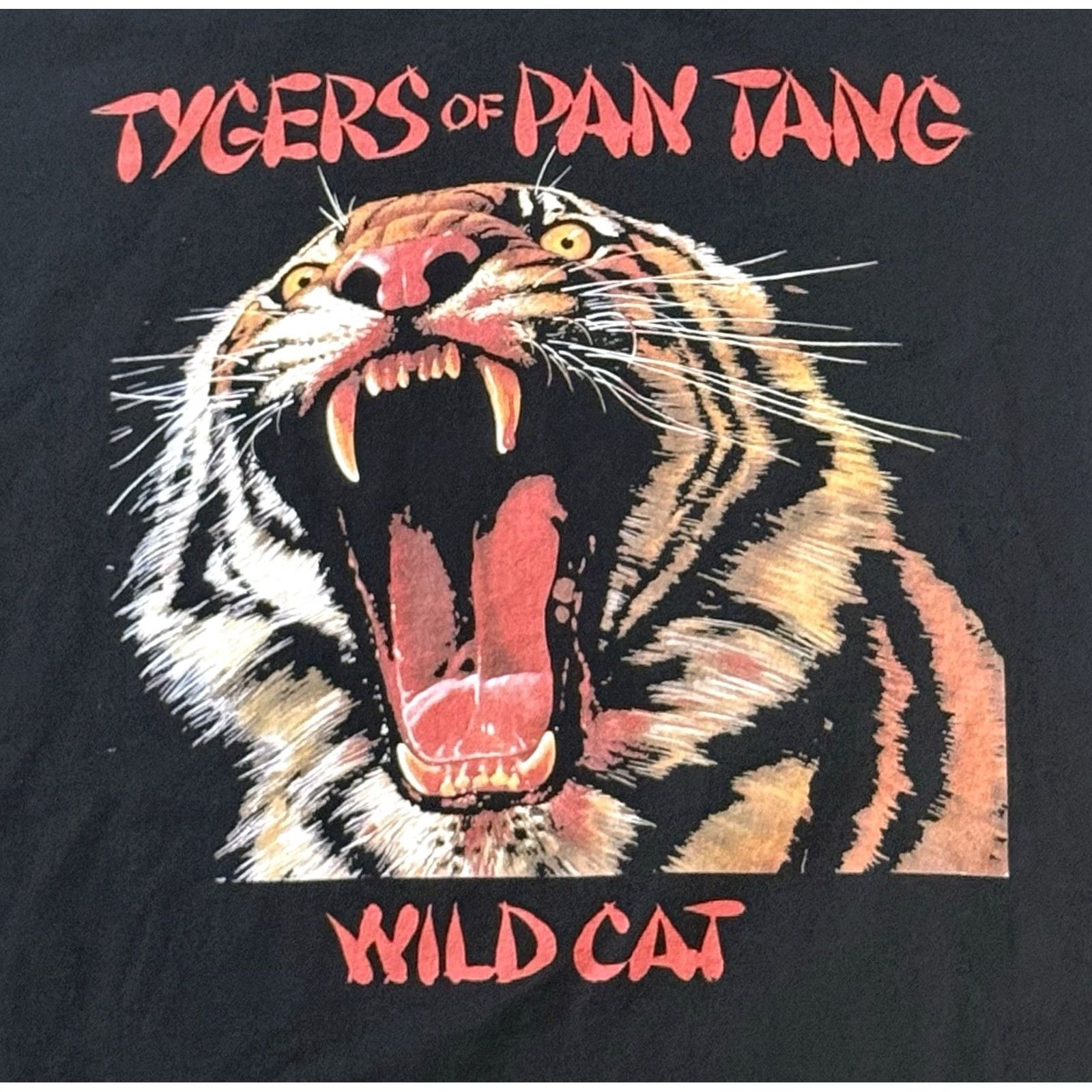 Anvil VINTAGE Tygers of Pan Tang ‘Wild Cat’ Album Promo Shirt XL Black Cotton T-Shirt Mens Bands Logo 2000s Reprint Size US XL / EU 56 / 4 - 3 Thumbnail