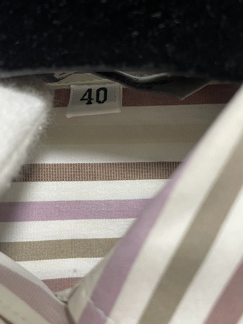 Loro Piana LORO PIANA Warm color striped ladies shirt Size XS / US 0-2 / IT 36-38 - 5 Thumbnail