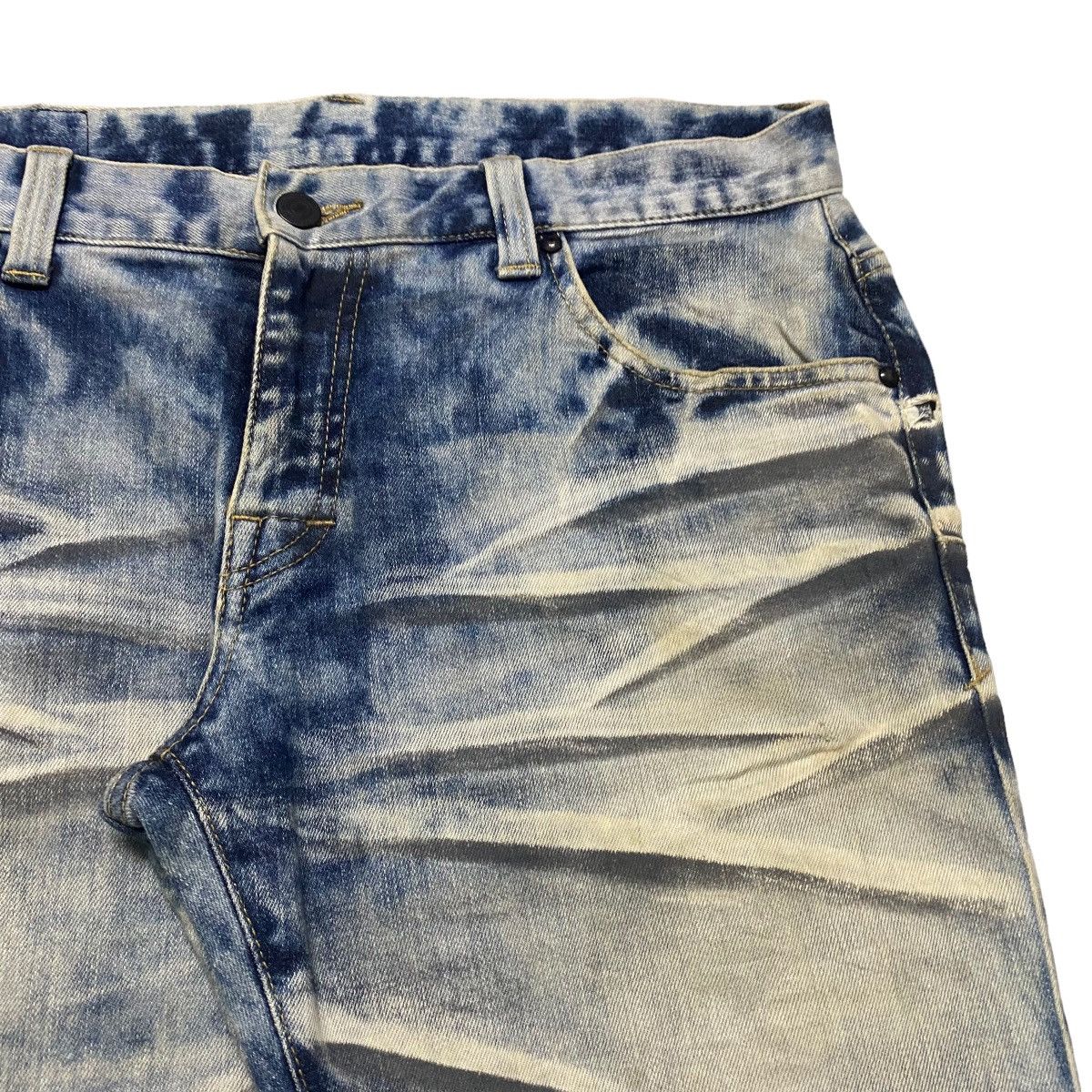 Tornado Mart Tornado Mart Acid Wash whisker Denim Wolf Cut Flare Jeans Size US 32 / EU 48 - 5 Thumbnail