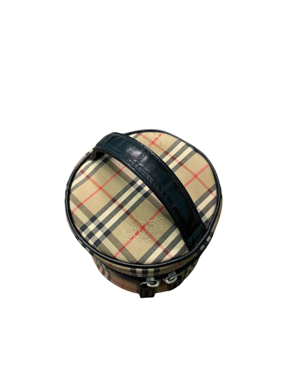Burberry Prorsum VINTAGE BURBERRYS HAYMARKET CANVAS ROUND MINI VANITY BAG Size ONE SIZE - 13 Thumbnail