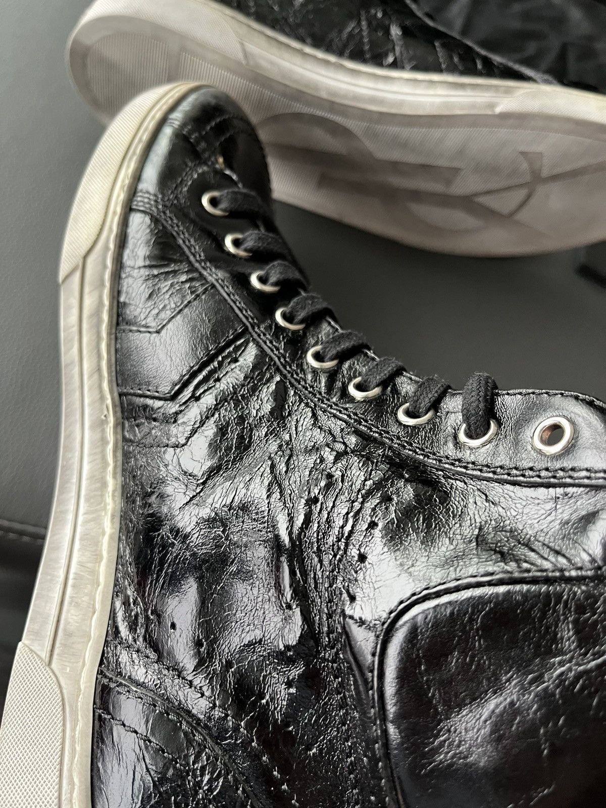 Saint Laurent Paris Super Rare Distressed Washed Saint Laurent Sneaker by Hedi Size US 9.5 / EU 42-43 - 16 Thumbnail