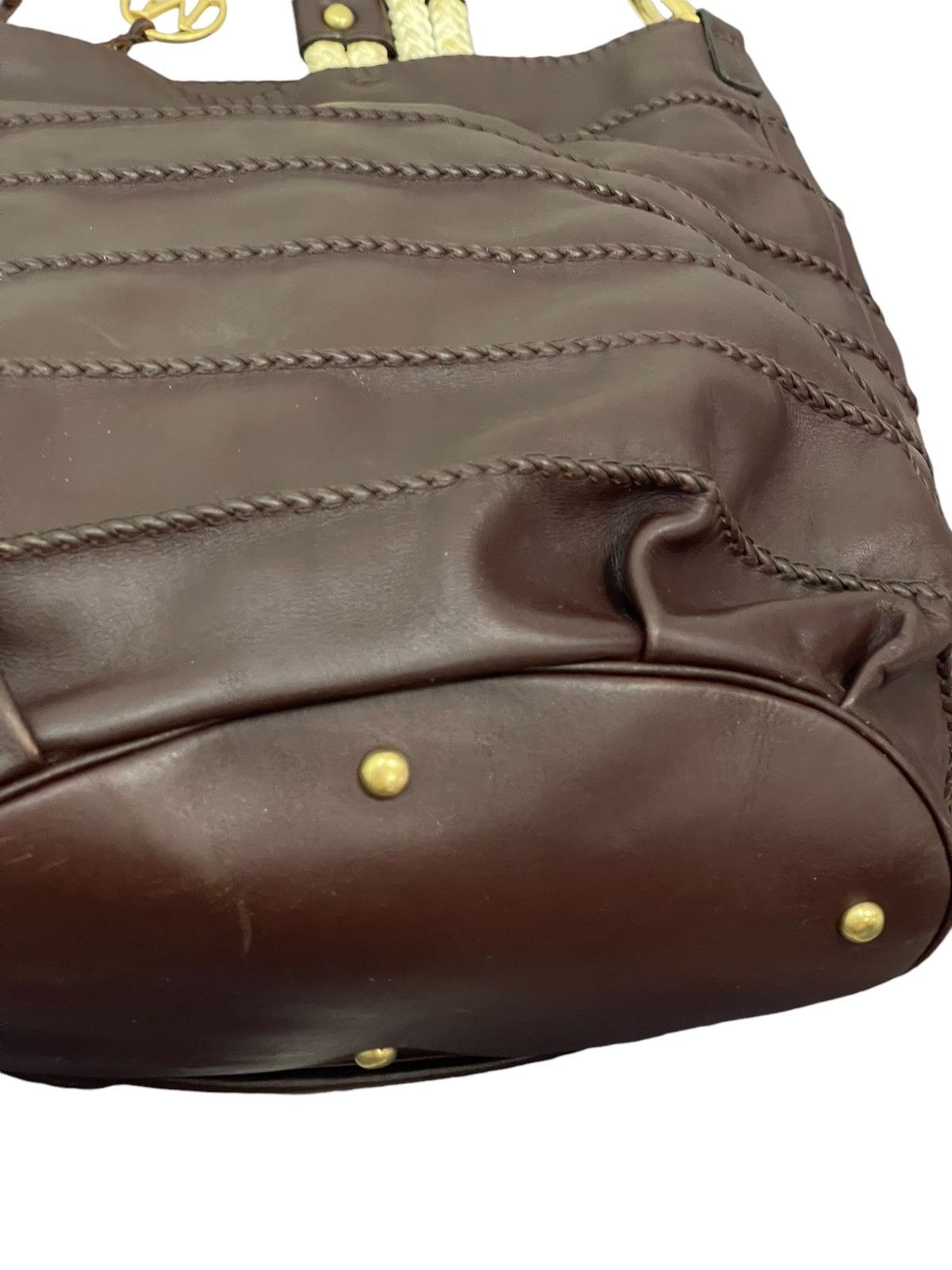 Genuine Leather Full Leather Max Mara Italy Tote Shoulder Bag 9🟩 Size ONE SIZE - 19 Thumbnail