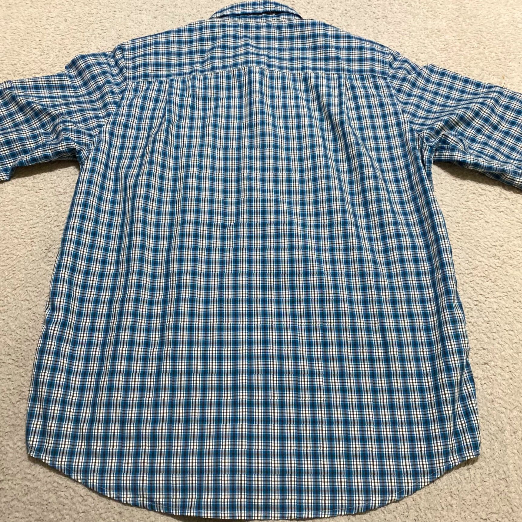 Chaps Chaps Mens Button-Up Shirt Blue Plaid Long Sleeve Nylon Polyester Collar-Down Regular Fit Size M Size US M / EU 48-50 / 2 - 2 Thumbnail