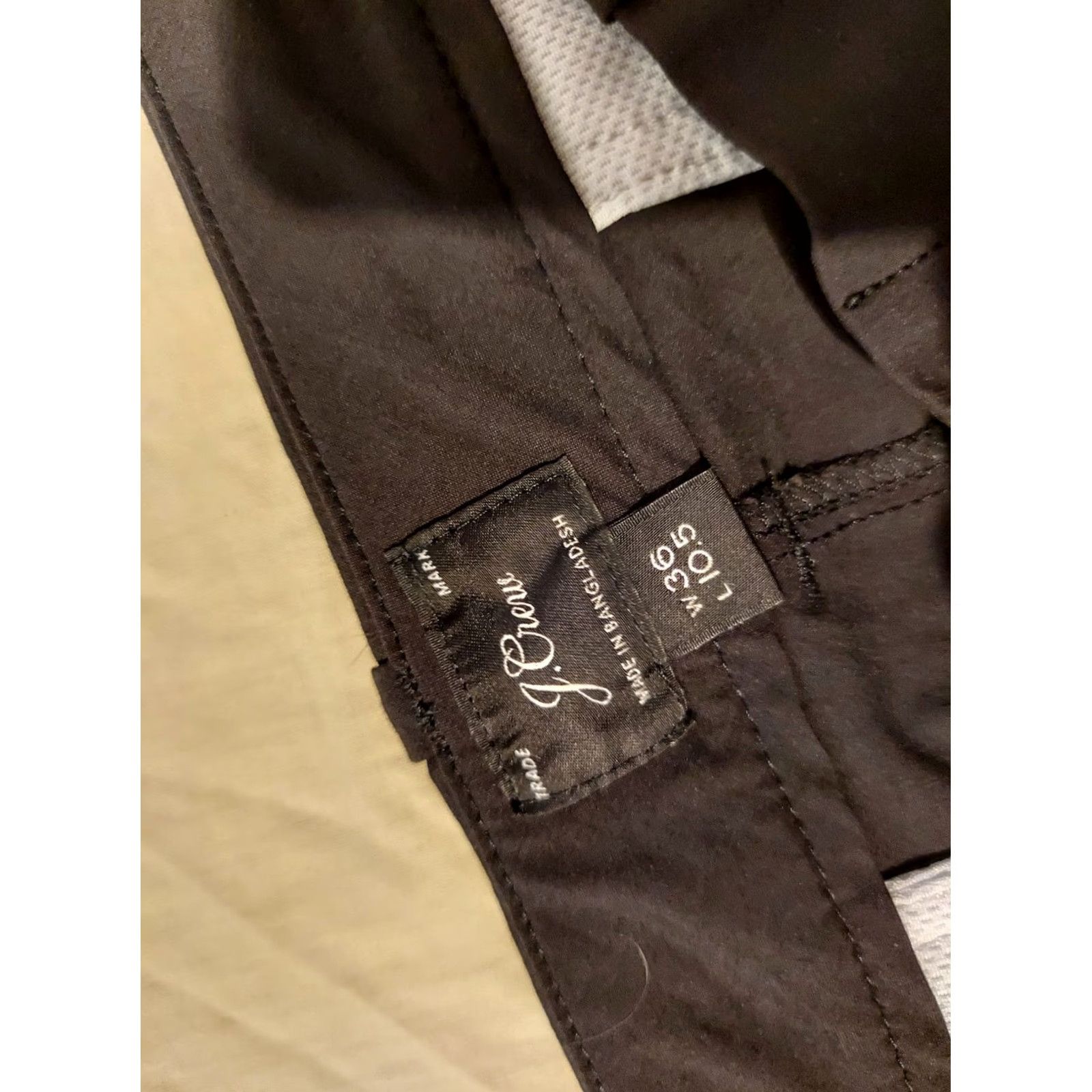 J.Crew Mens J.CREW Shorts 36 Black Performance Chino Casual Slant Pocket Flat Front Mid Rise 36 Regular Summer Spring Mens Size US 36 / EU 52 - 3 Thumbnail