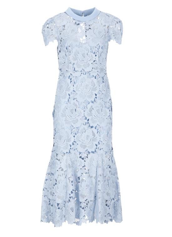 Self-Portrait SELF PORTRAIT Women Mid Skirts RS25911MBL FLOWER LACEBLUE Light Blue Size S / US 4 / IT 40 - 1 Thumbnail