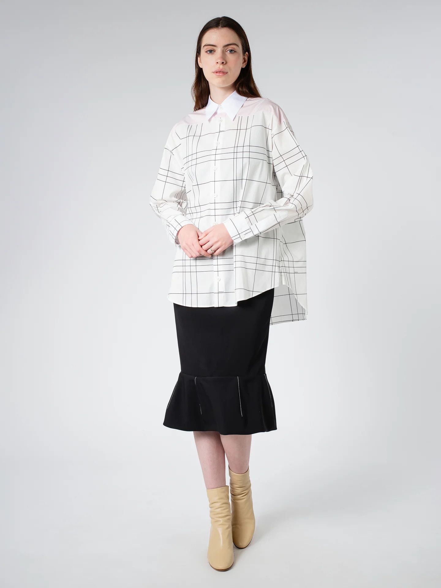 Marni o1w1db10824 Checked Shirt in White Size S / US 4 / IT 40 - 2 Thumbnail