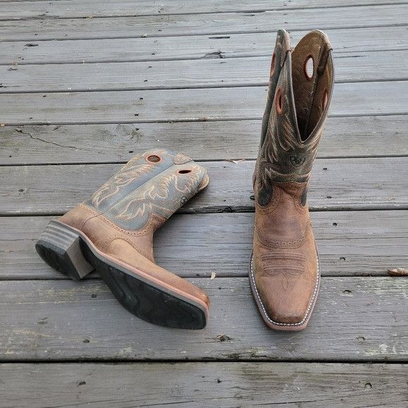 Ariat Ariat Mens Heritage Roughstock Two-tone Oiled Leather Cowboy Size US 13 / EU 46 - 2 Thumbnail