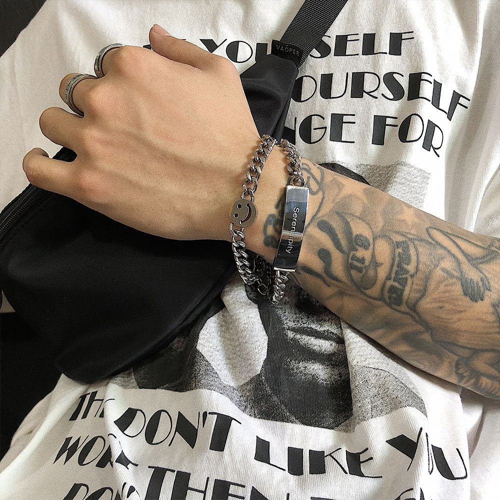 Jewelry Smile Hip-hop Bracelet Y2K Punk Chain Gotch Bracelets Chains Size ONE SIZE - 1 Thumbnail