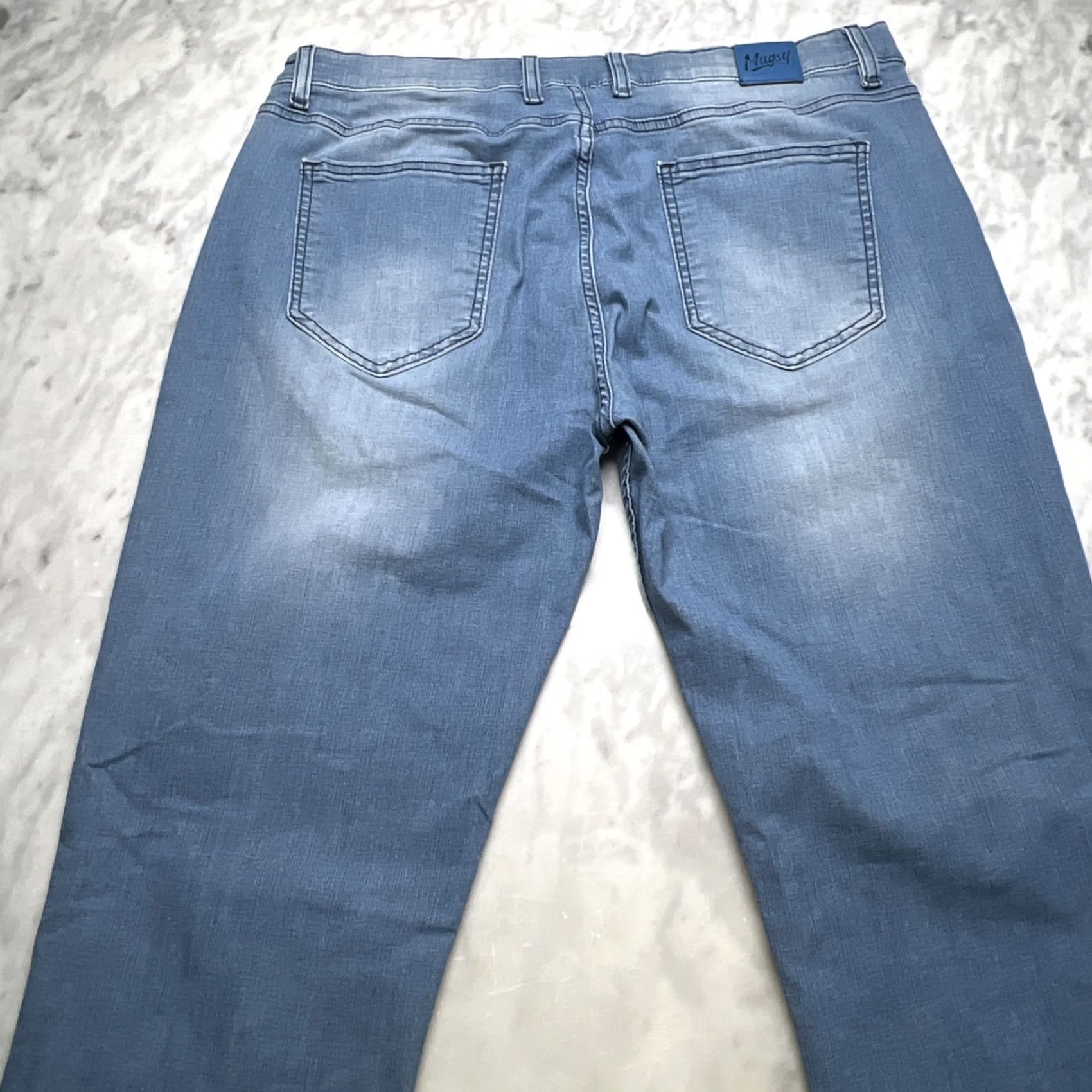 Vintage Mugsy Jeans Mens 38x36 Style FLX9CTL Faded Light Wash Straight 5-Pocket Denim City Preppy Size US 38 / EU 54 - 3 Thumbnail