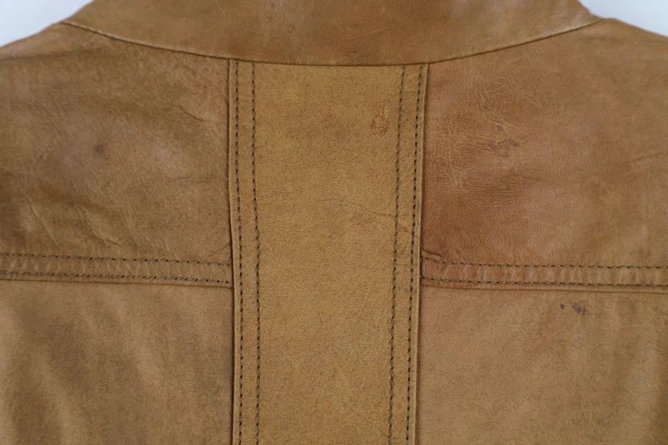 Express Vintage 90s Express Full Length Leather Jacket Coat Brown Size L / US 10 / IT 46 - 13 Thumbnail