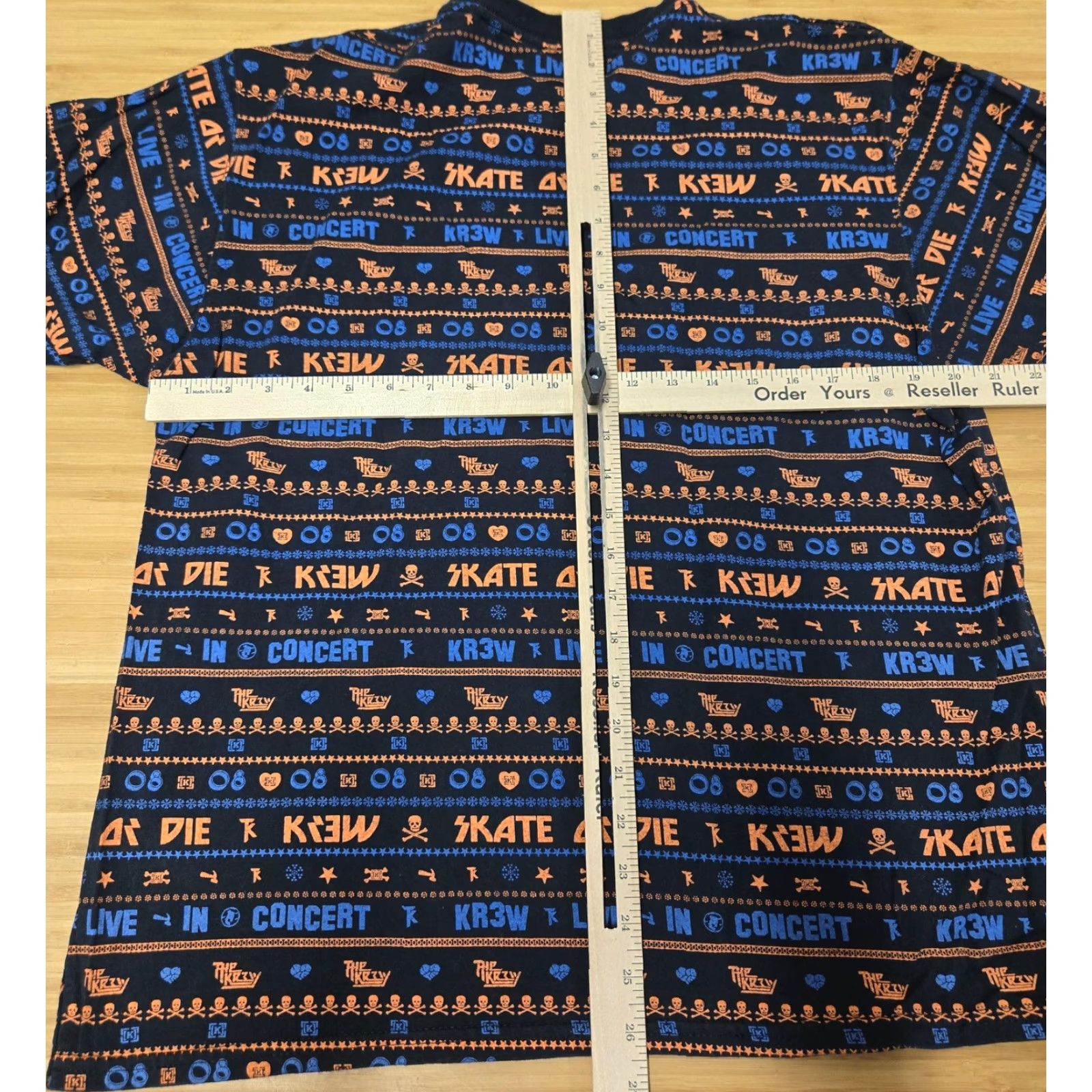 Vintage VINTAGE KR3W Shirt Mens Large Black Blue Orange All Over Print Skate Or Die Graphic Tee Size US L / EU 52-54 / 3 - 5 Thumbnail