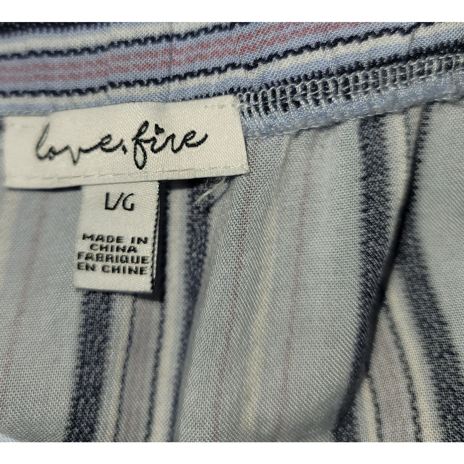 Other Love, Fire Nordstroms Blue Striped Double Front Slit Skirt L Size 30" / US 8 / IT 44 - 4 Thumbnail