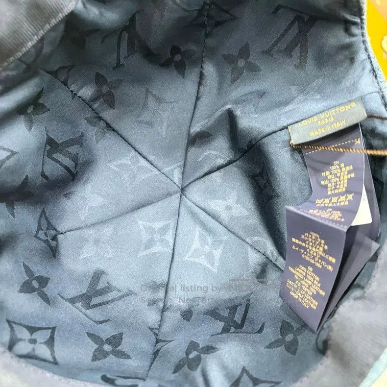 Louis Vuitton LV Denim Baseball Cap with Flower Logo. Size ONE SIZE - 5 Thumbnail