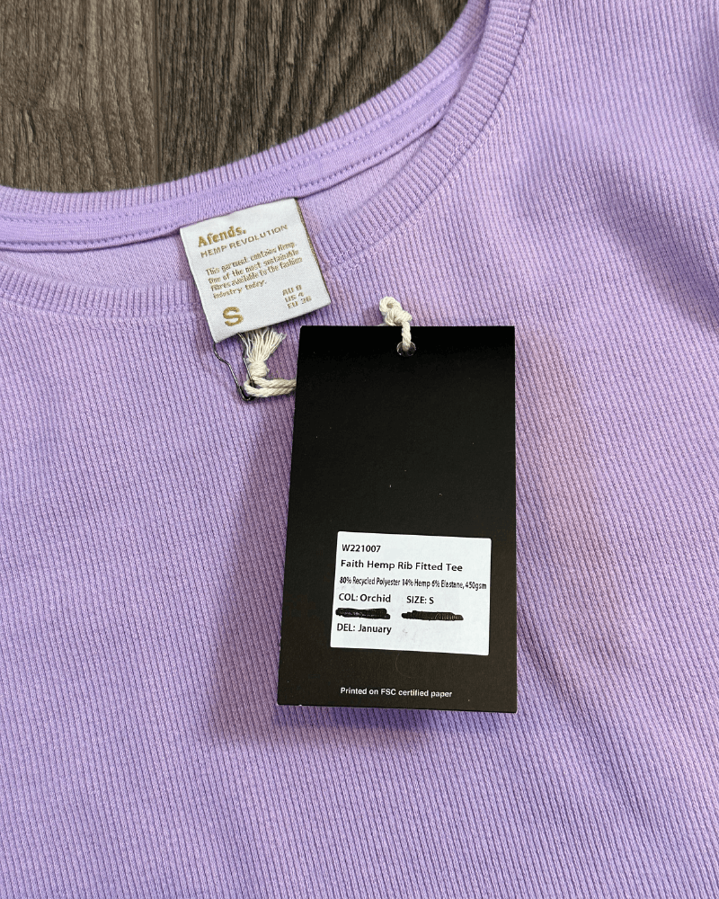 Afends Sample NWT Afends - Faith - Hemp Ribbed Purple T-Shirt Small Size S / US 4 / IT 40 - 4 Thumbnail
