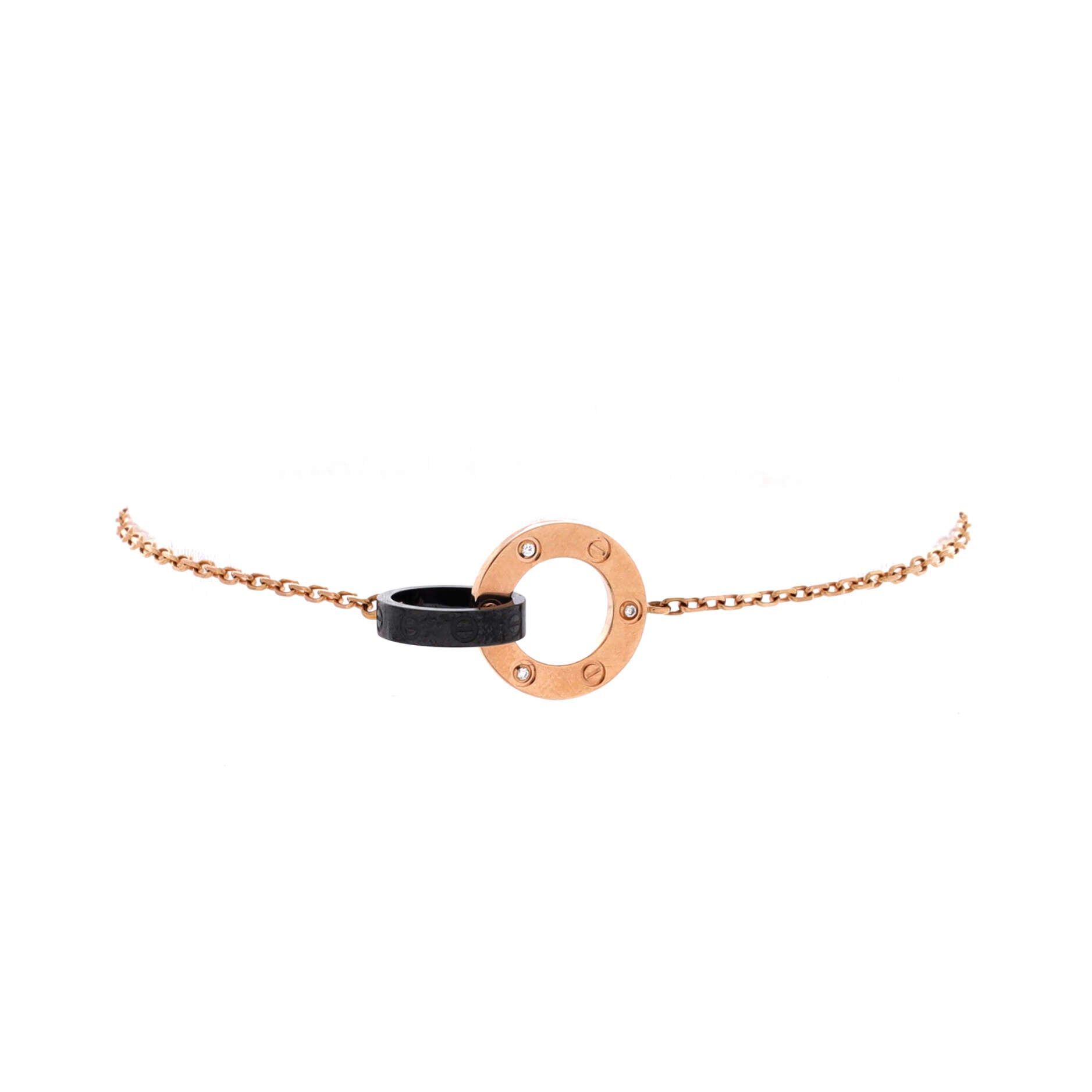 Cartier Love 3 Diamonds Interlocking Bracelet Size ONE SIZE - 1 Thumbnail