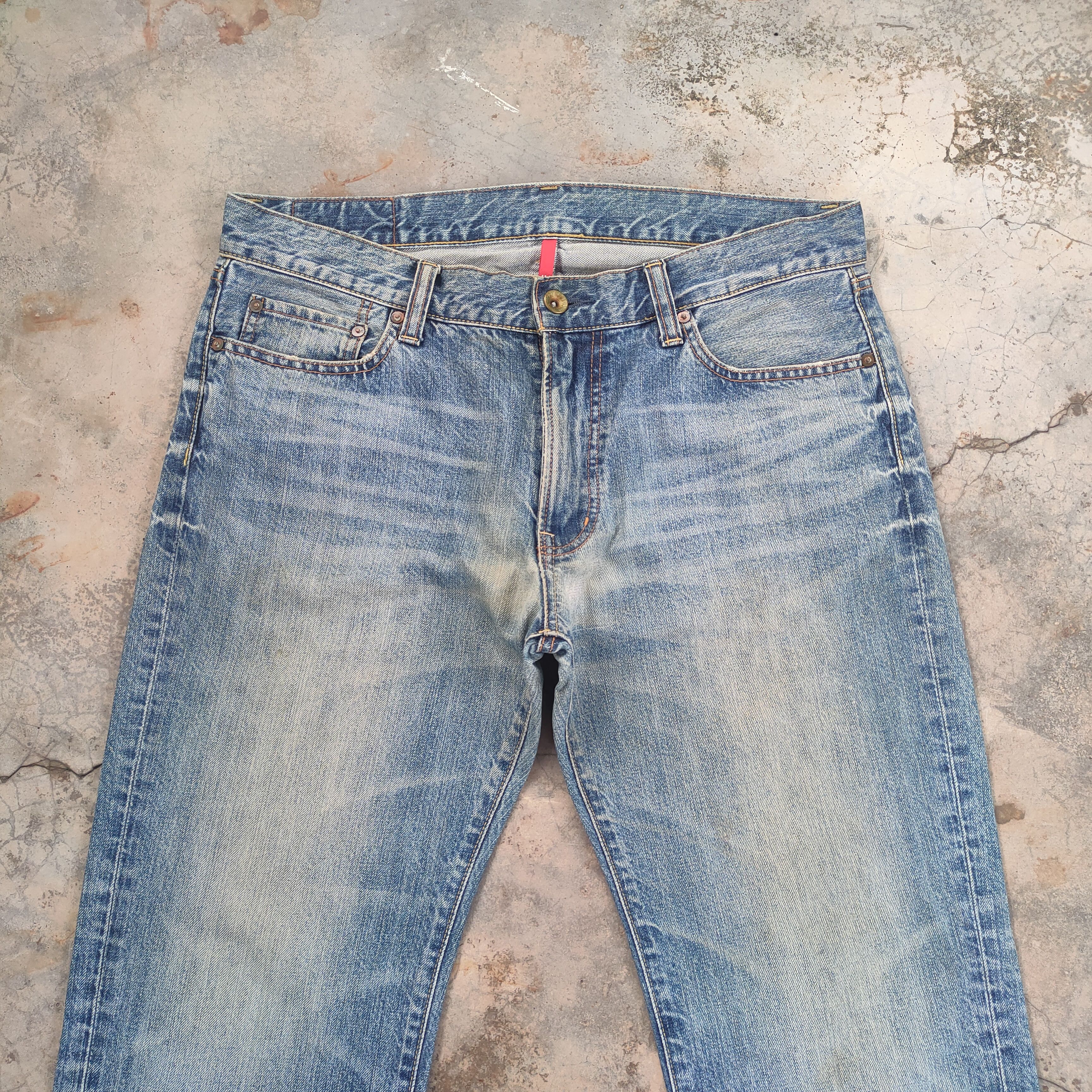 Japanese Brand # VINTAGE JAPANESE REGULAR SLIM FADED DENIM JEAN PANTS Size US 37 - 3 Thumbnail