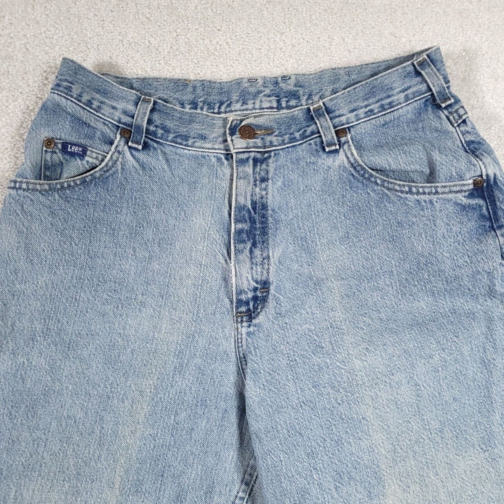 Lee VINTAGE Lee Women's Jeans 14P Petite Blue 27.5" Inseam Tapered High Rise Denim 5-Pocket Size 36" / US 14 / IT 50 - 3 Thumbnail