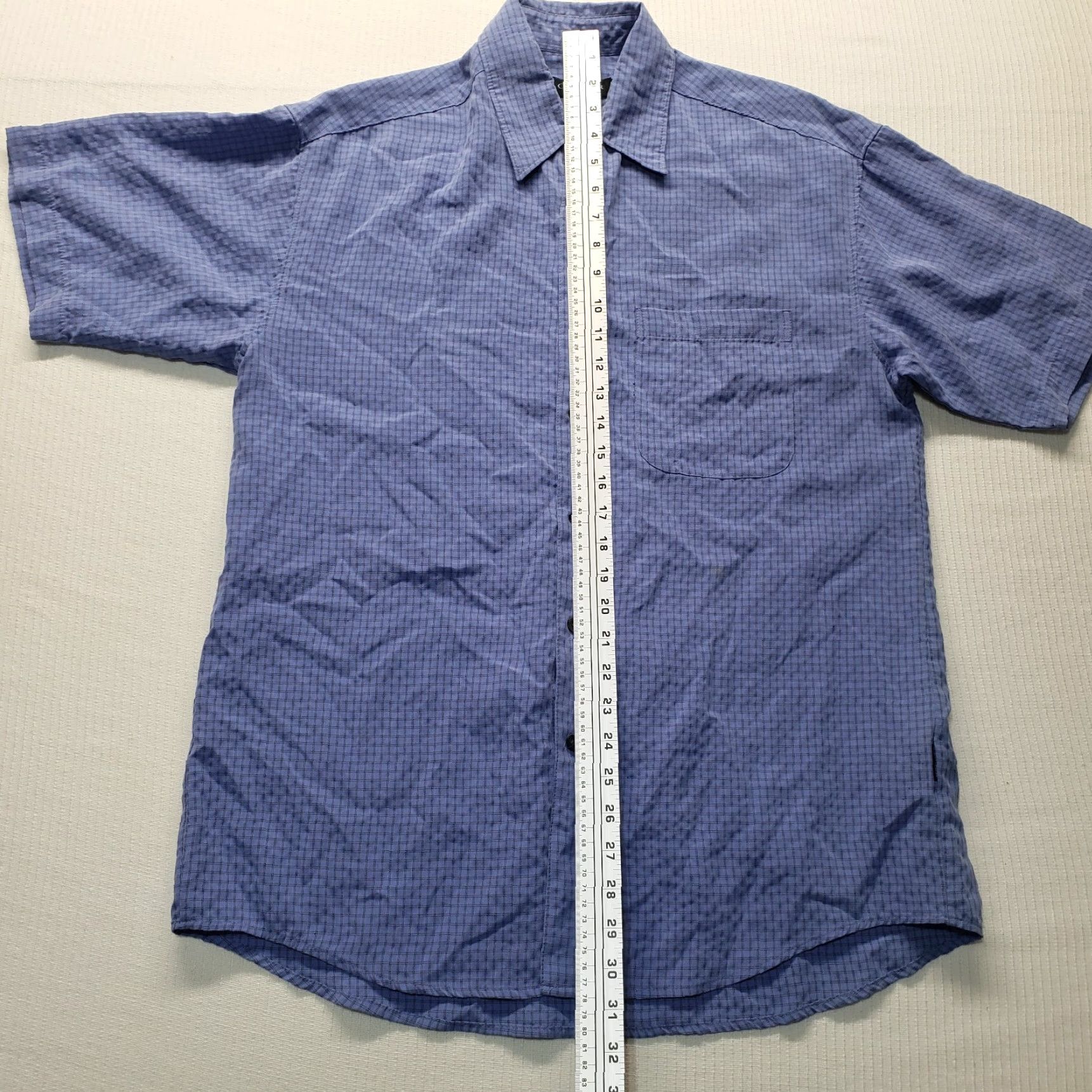 Cutter & Buck Cutler Blue Checkered Button Up Shirt Short Sleeve Adult Men's Size M Medium Size US M / EU 48-50 / 2 - 6 Thumbnail