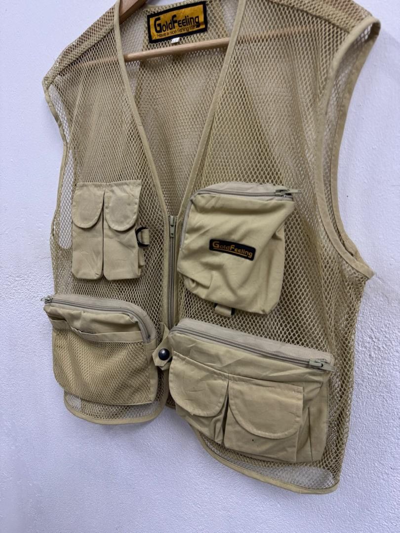 Vintage Gold Feeling multi-pocket tactical fishing vest Size US XL / EU 56 / 4 - 6 Thumbnail