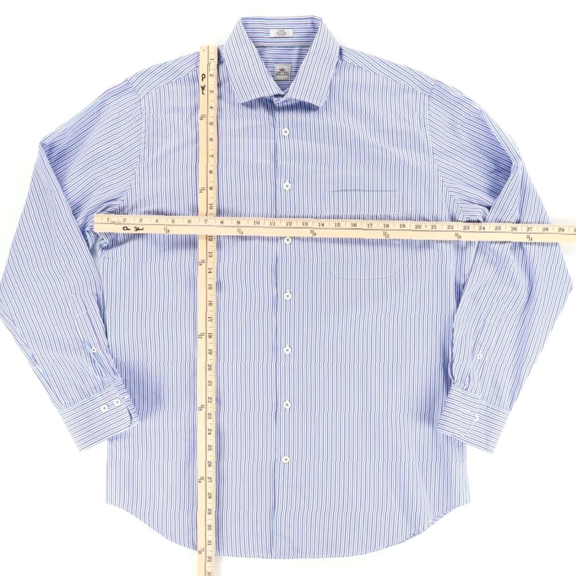 Peter Millar Peter Millar Shirt Men L Nano Luxe Twill Striped Button Up Size US L / EU 52-54 / 3 - 3 Thumbnail