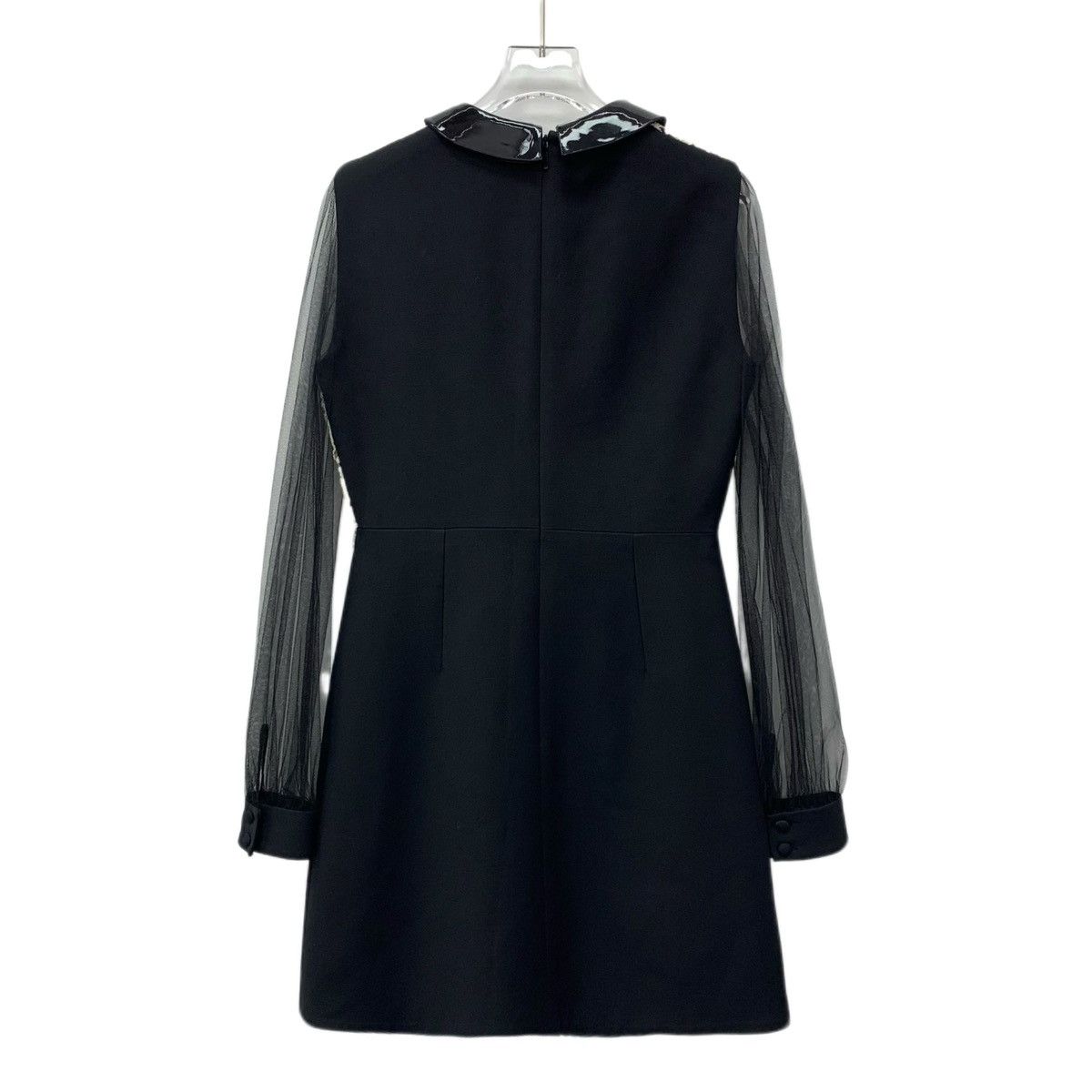 Gucci Gucci Black Hollow Floral Spliced Lace Wool Dress K26WX Size M / US 6-8 / IT 42-44 - 2 Thumbnail