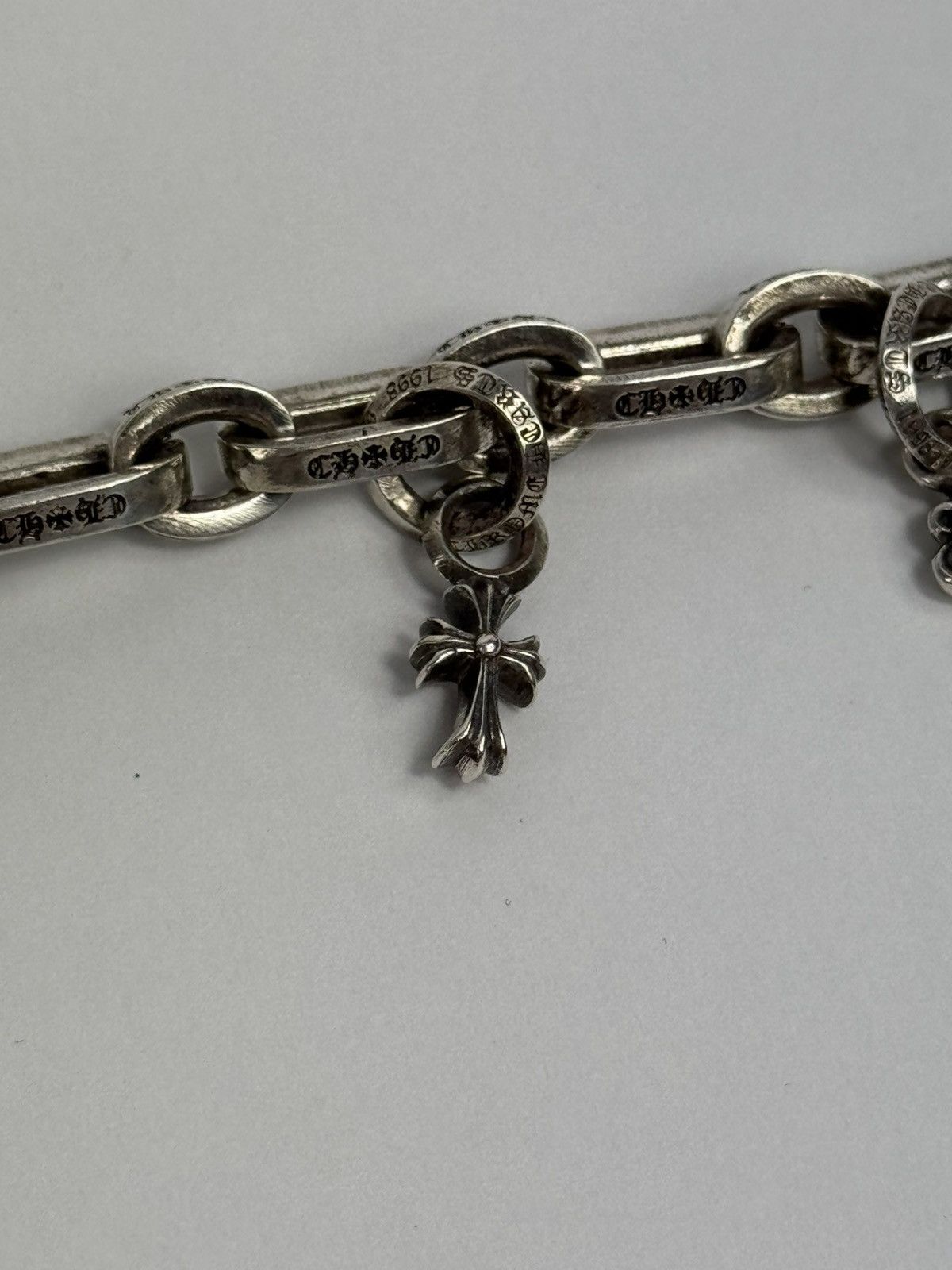 Chrome Hearts 40g STERLING SILVER PAPER E CHAIN MULTI CHARM BRACELET RARE Size ONE SIZE - 6 Thumbnail