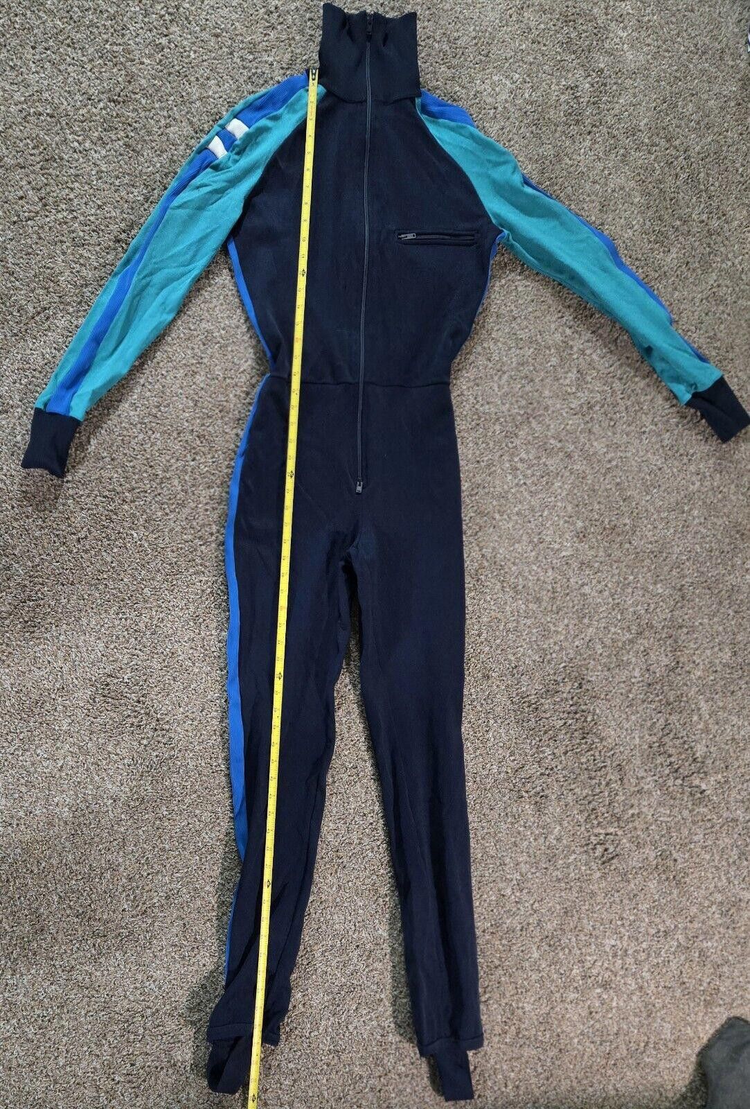 Odlo Vintage Odlo Ski Suit Navy Teal Blue White Mens Medium 50 Size ONE SIZE - 5 Thumbnail