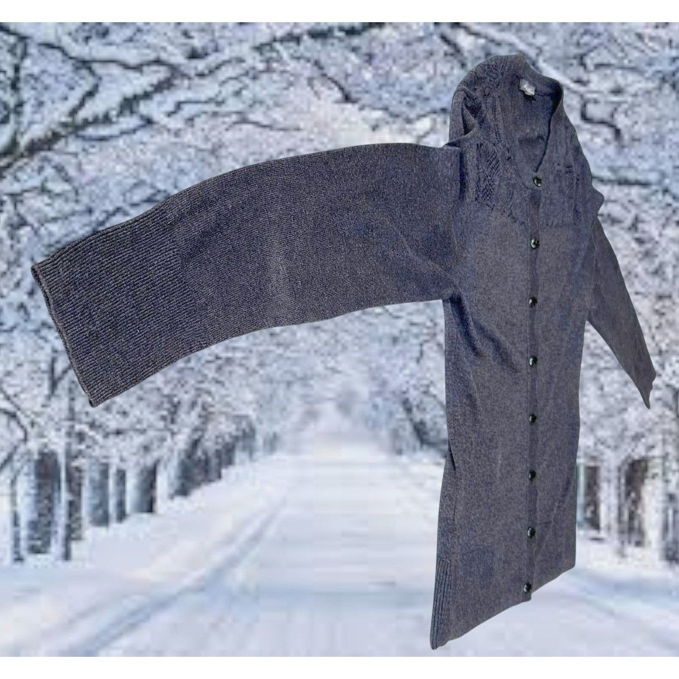 Eddie Bauer VTG Eddie Bauer Cardigan Medium Sweater Charcoal Gray Front Size M / US 6-8 / IT 42-44 - 6 Thumbnail