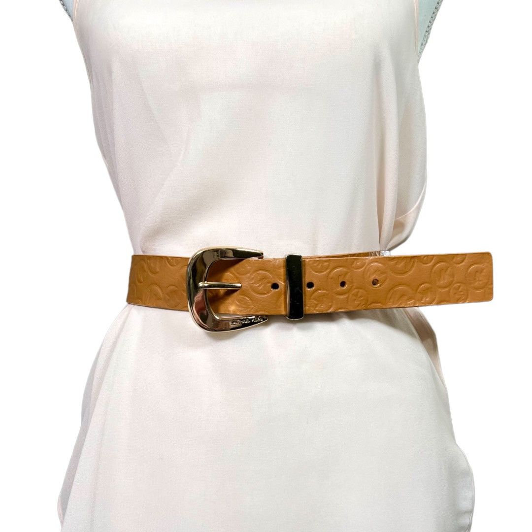 Michael Kors Brown/Gold Logo 38” Belt s-l400.jpg main image 3