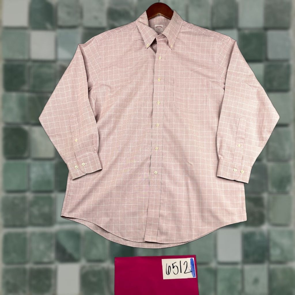 Brooks Brothers Brooks Brothers Shirt 346 Pink Check Non Iron Button Up Long Sleeve Mens 16 Size US L / EU 52-54 / 3 - 1 Thumbnail