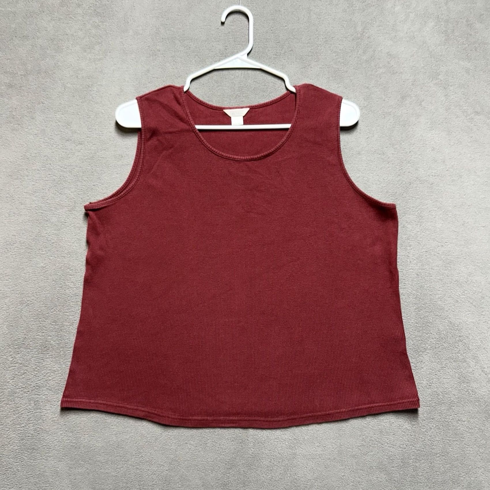 Vintage Christopher & Banks Tank Top Womens L Red Ribbed Sleeveless Scoop Neck Pullover Casual Basic Summer L Womens Tank Red Ribbed Sleeveless Scoop Neck Size L / US 10 / IT 46 - 2 Thumbnail