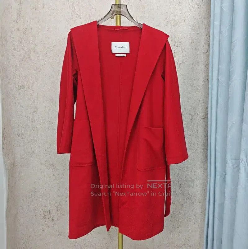 Max Mara MaxMara Red Wool Blend Mid-Length Coat . Size S / US 4 / IT 40 - 1 Thumbnail