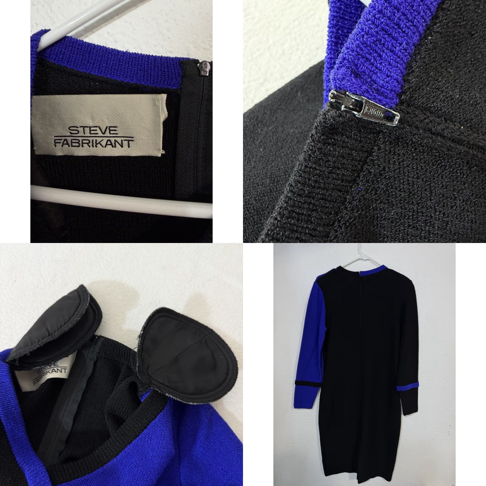 Vintage VINTAGE Steve Fabrikant Sweater Dress Cardigan Knit Wool Blend Blue Black Sz S Womens Size S / US 4 / IT 40 - 8 Thumbnail