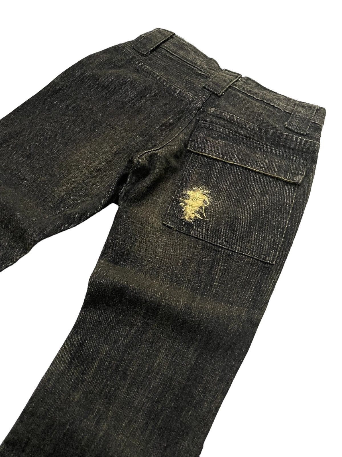 If Six Was Nine × Le Grande Bleu (L.G.B.) Red Carpet Japan Flared Bush Pocket Distressed Jeans Size US 27 - 11 Thumbnail
