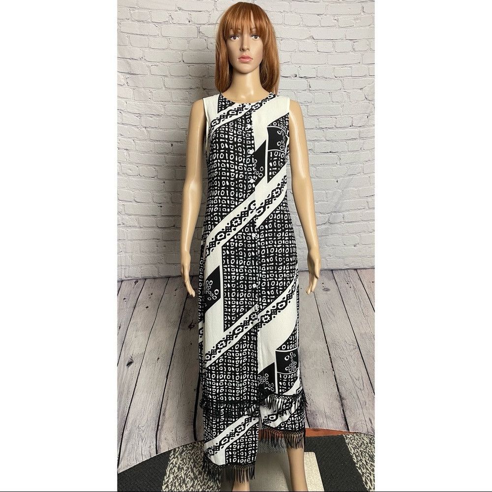 Other New Parisian Printed Midi Dress With Fringe Detail Size 6 T Size M / US 6-8 / IT 42-44 - 3 Thumbnail