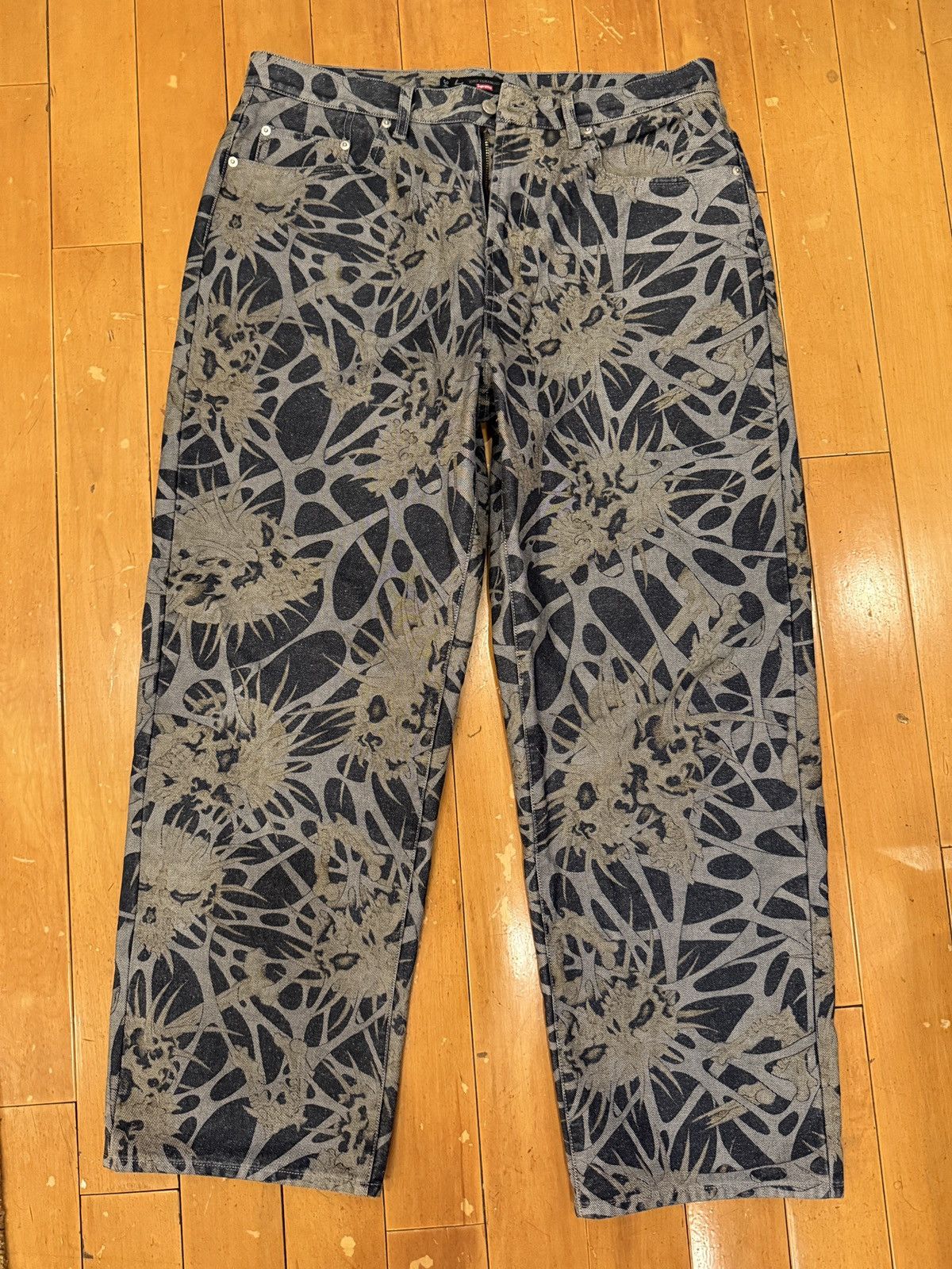Supreme × Yohji Yamamoto Supreme x Yohji Yamamoto All Over Print Denim Jeans FW25 Size US 34 / EU 50 - 1 Thumbnail