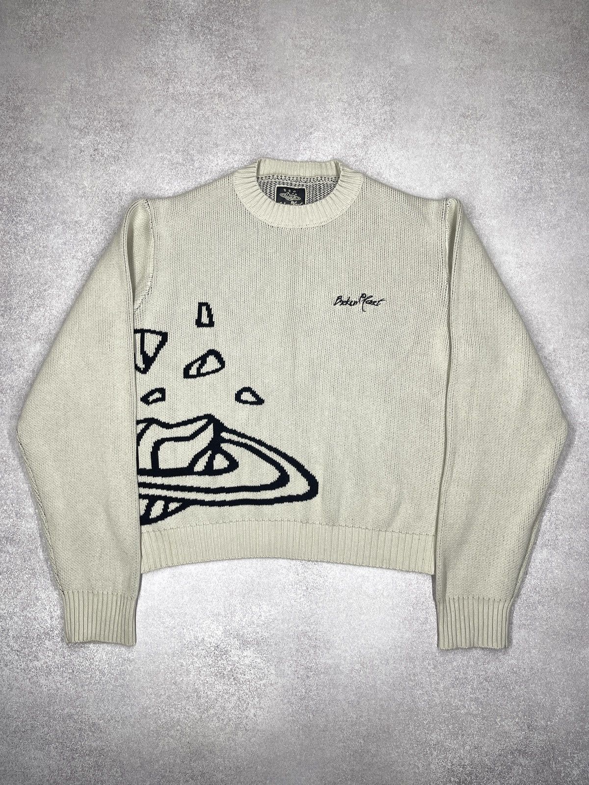 Broken Planet Broken Planet Knit Sweater Beige Organic Cotton Big Logo Size US S / EU 44-46 / 1 - 3 Thumbnail