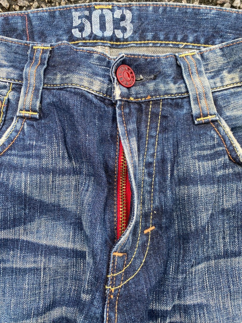 Edwin 💥FLARE💥VINTAGE EDWIN 503 BLUE TRIP DISTRESSED DENIM Size US 32 / EU 48 - 8 Thumbnail