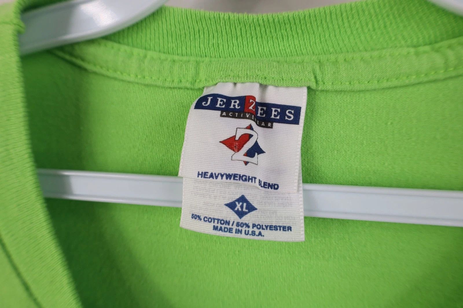Vintage Vintage 90s Streetwear Short Sleeve T-Shirt Lime Green USA Size US XL / EU 56 / 4 - 4 Thumbnail