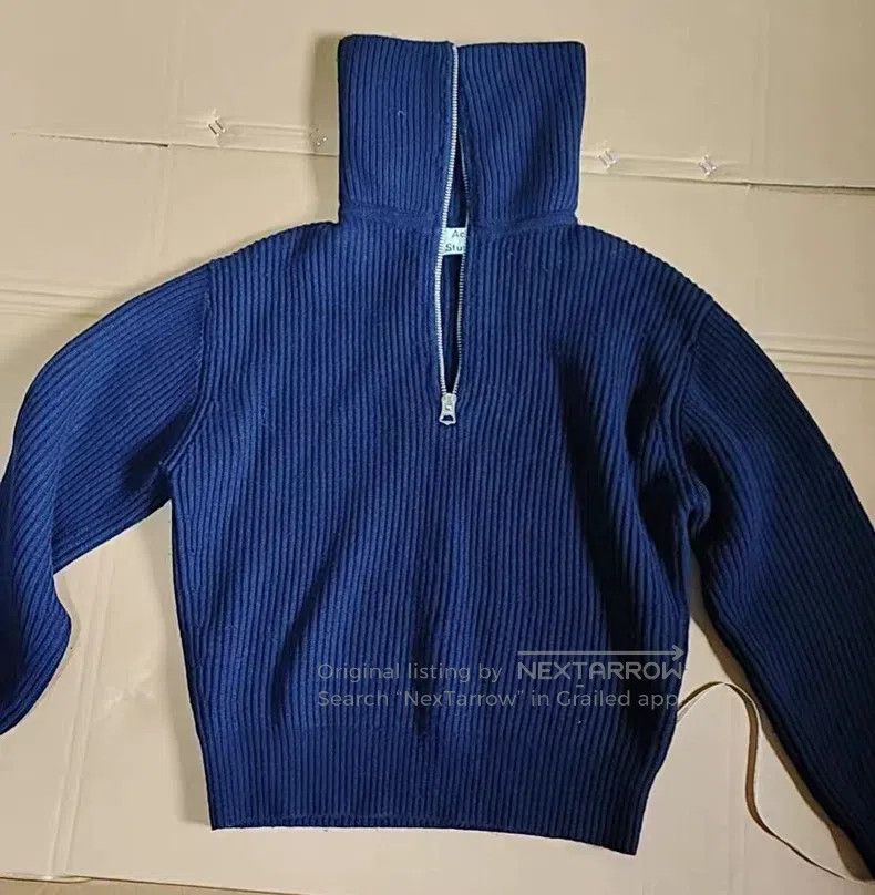 Acne Studios Acne Studios Ladies half-zip high-neck knitted top, navy b Size XS / US 0-2 / IT 36-38 - 1 Thumbnail
