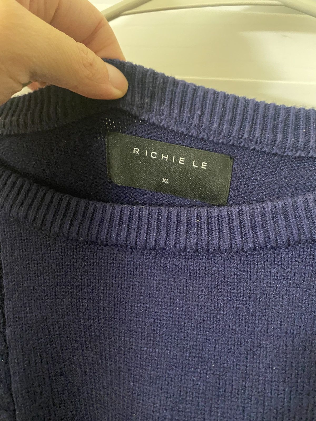 Richie Le Collection Richie Le Cable Knit Sweater Navy Size US XL / EU 56 / 4 - 2 Thumbnail