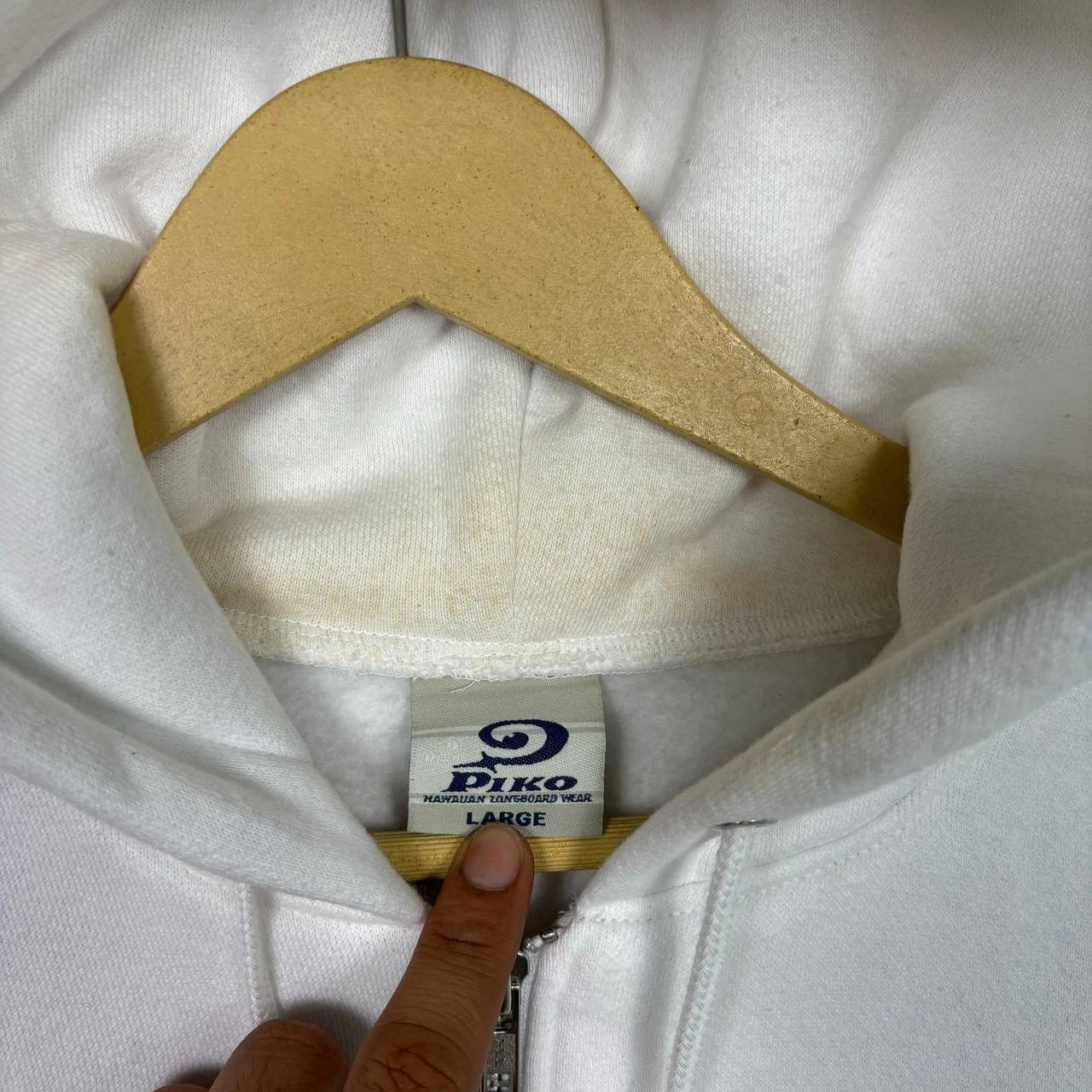 Vintage Vintage Piko Hawaiian Longboard Surf Hoodie Zip Up White L⁠ Size US L / EU 52-54 / 3 - 5 Thumbnail