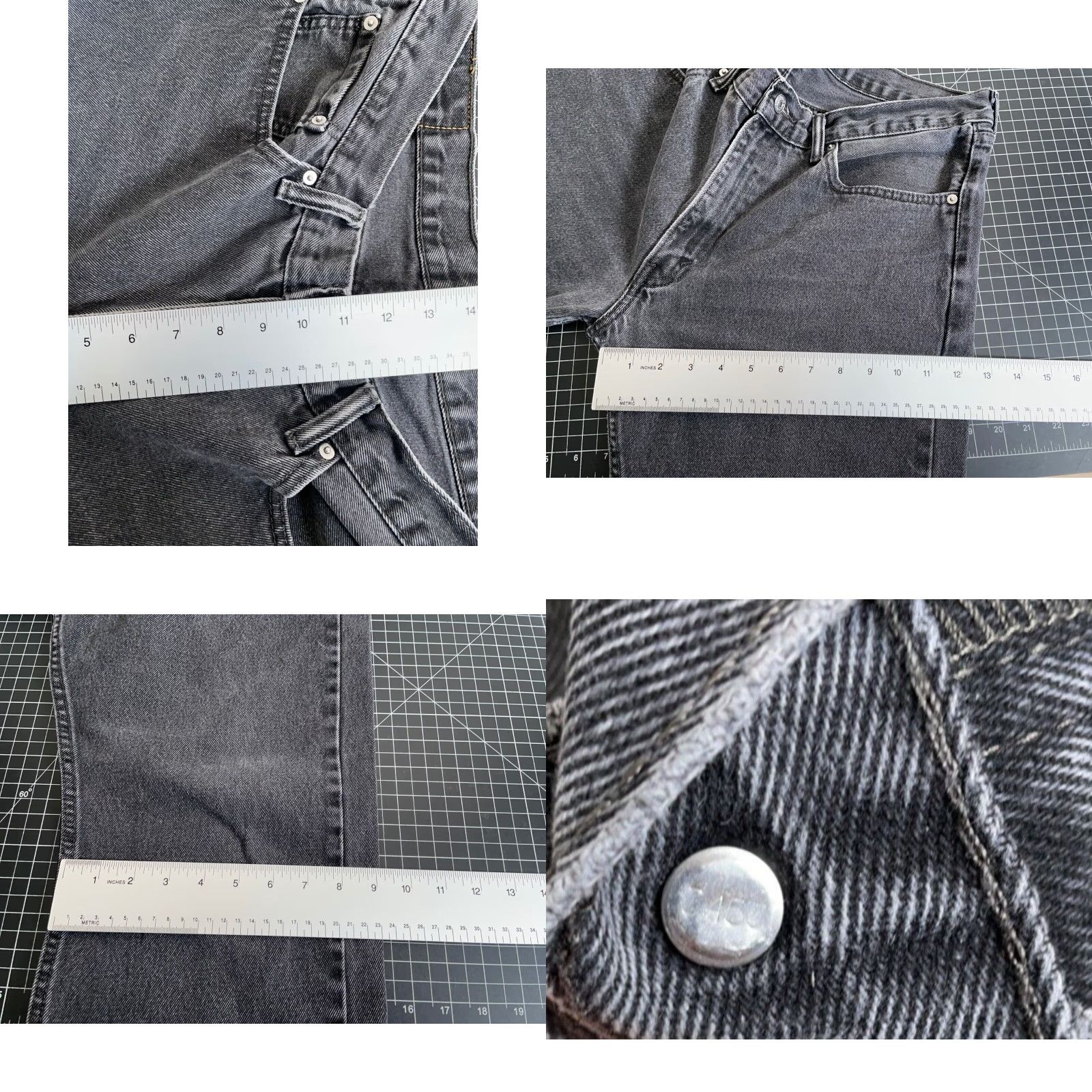 Levi's VINTAGE Levi's 505 Regular Fit Straight Jeans Men's 36 x 30 Black Denim 90s Retro Grunge Size US 36 / EU 52 - 8 Thumbnail